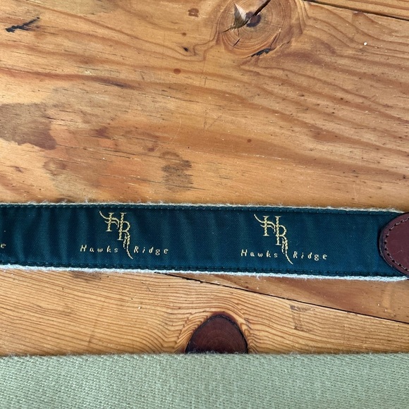 Barrons Hunter Belt Size 36 Hawks Ridge Golf Club Embroidered Green Leather - Picture 6 of 9
